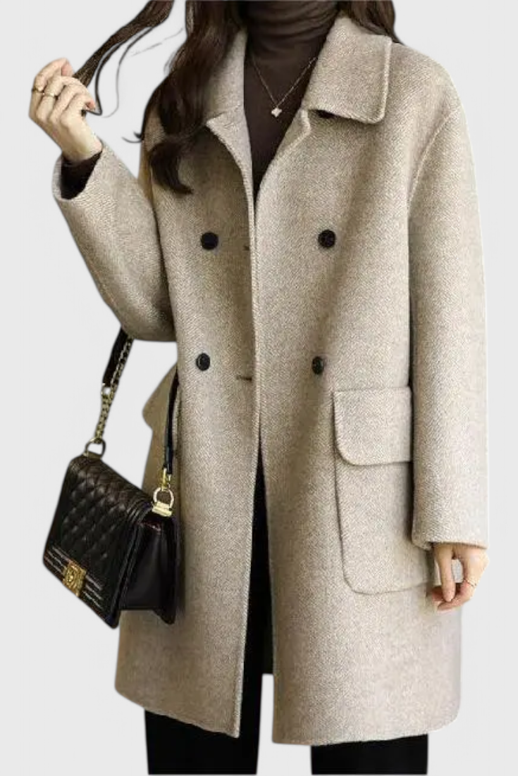 Aveline™ | Classic Double-Breasted Wool Coat — Final Edit