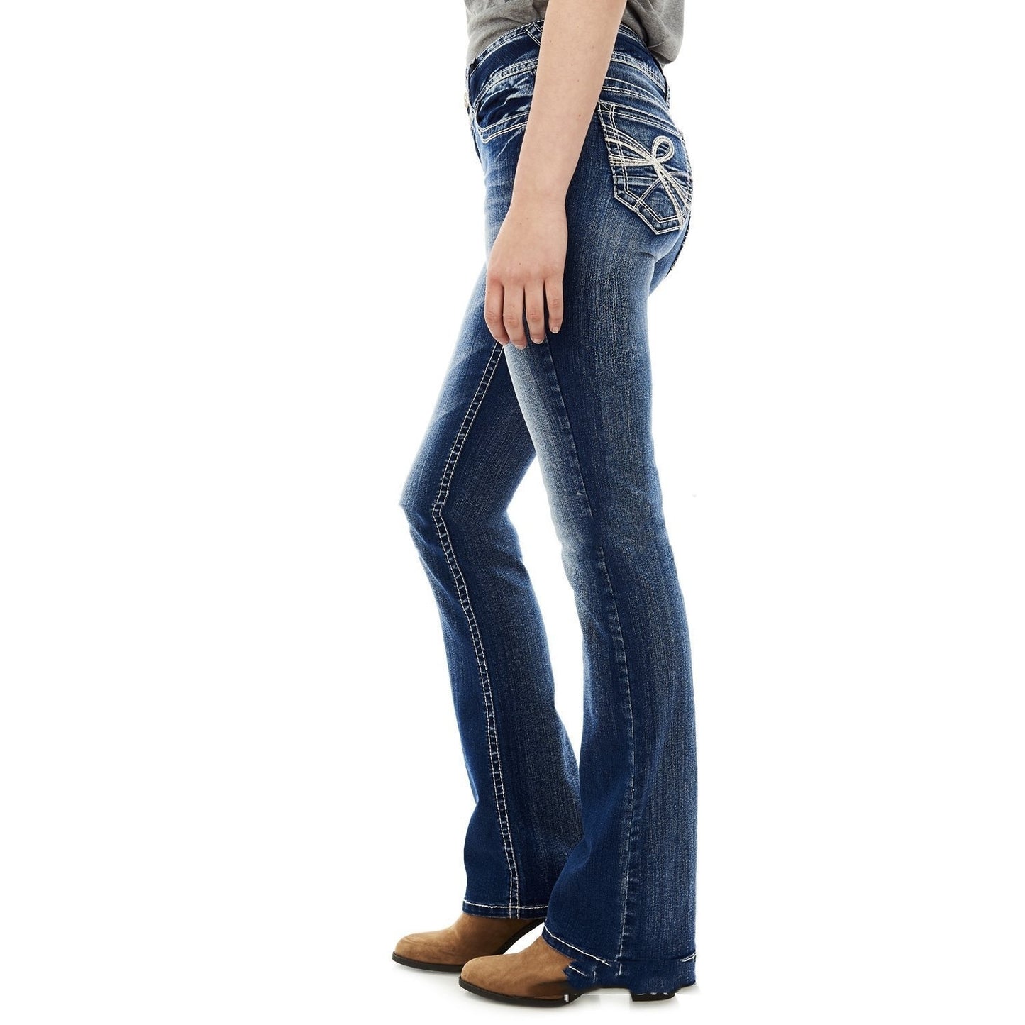 Women's Slim-fit Washed Embroidered Sweet Curve Jeans