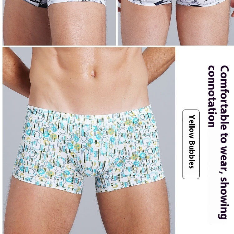 Boxers estampados de moda de seda de hielo