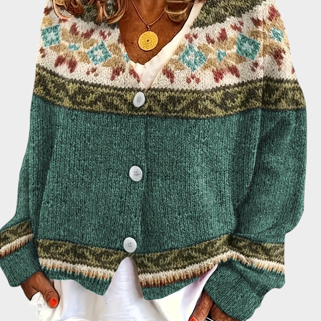 Poppy | Colourblock Button Cardigan