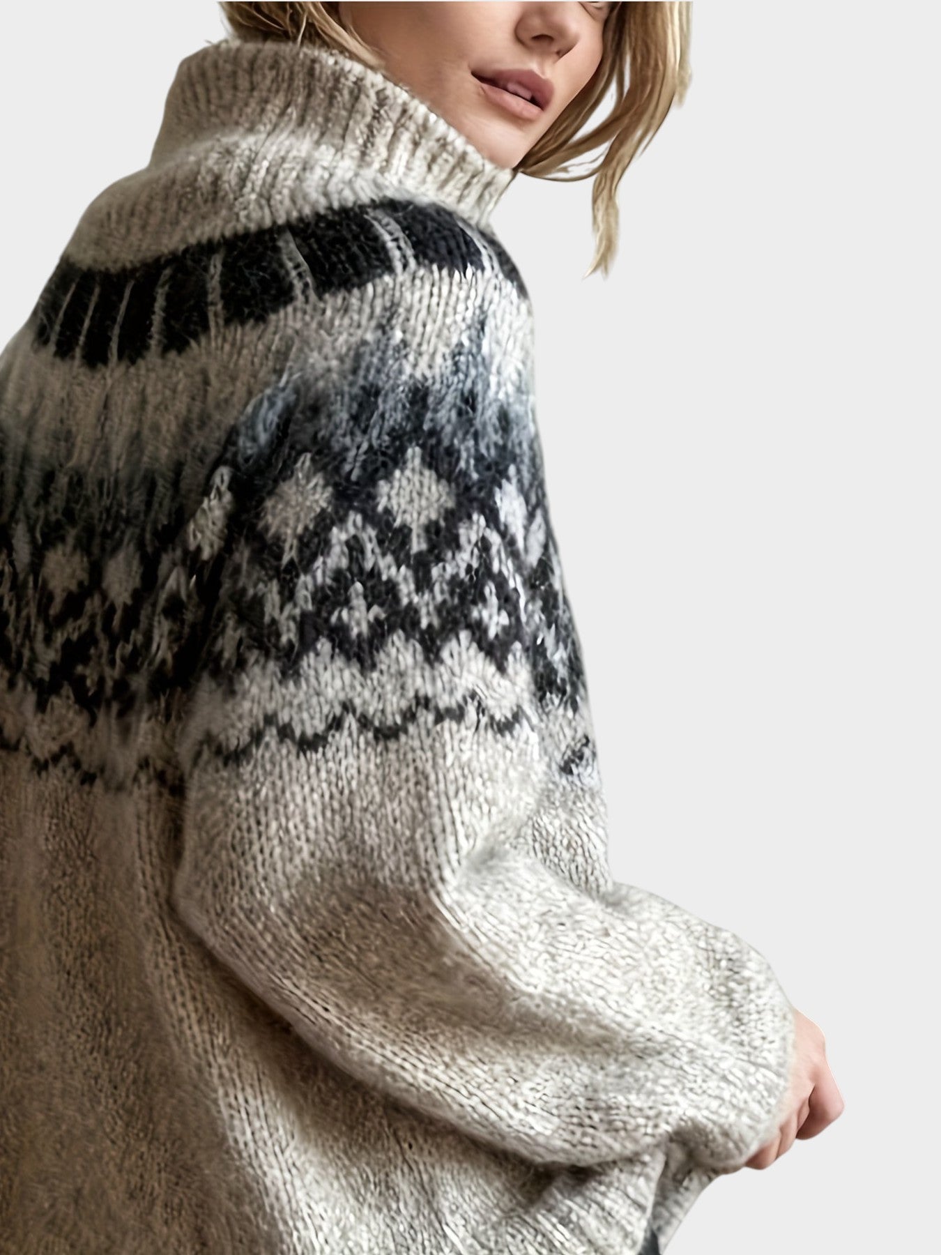 Freya | Fair Isle Fluffy Knit Sweater