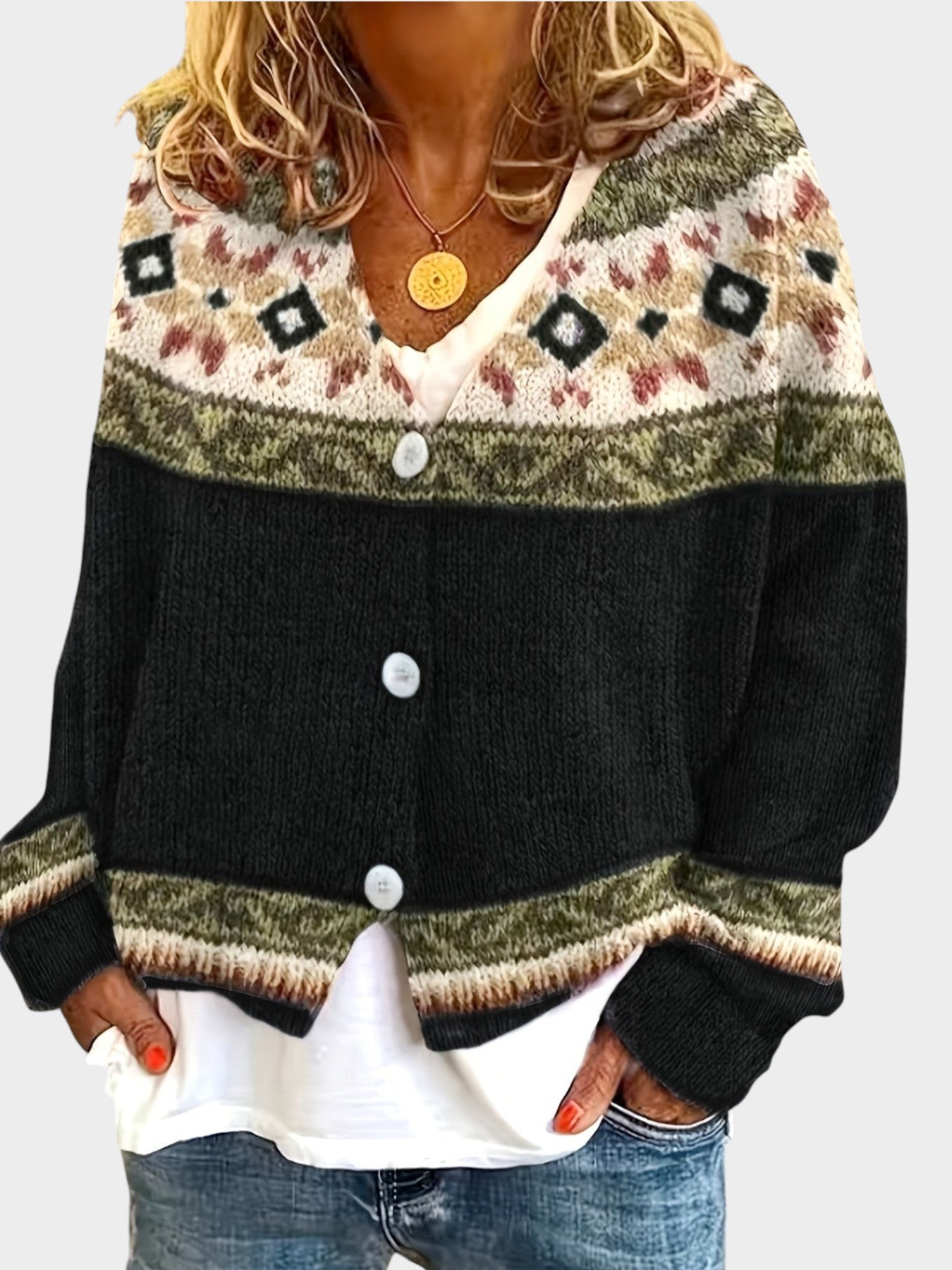 Poppy | Colourblock Button Cardigan