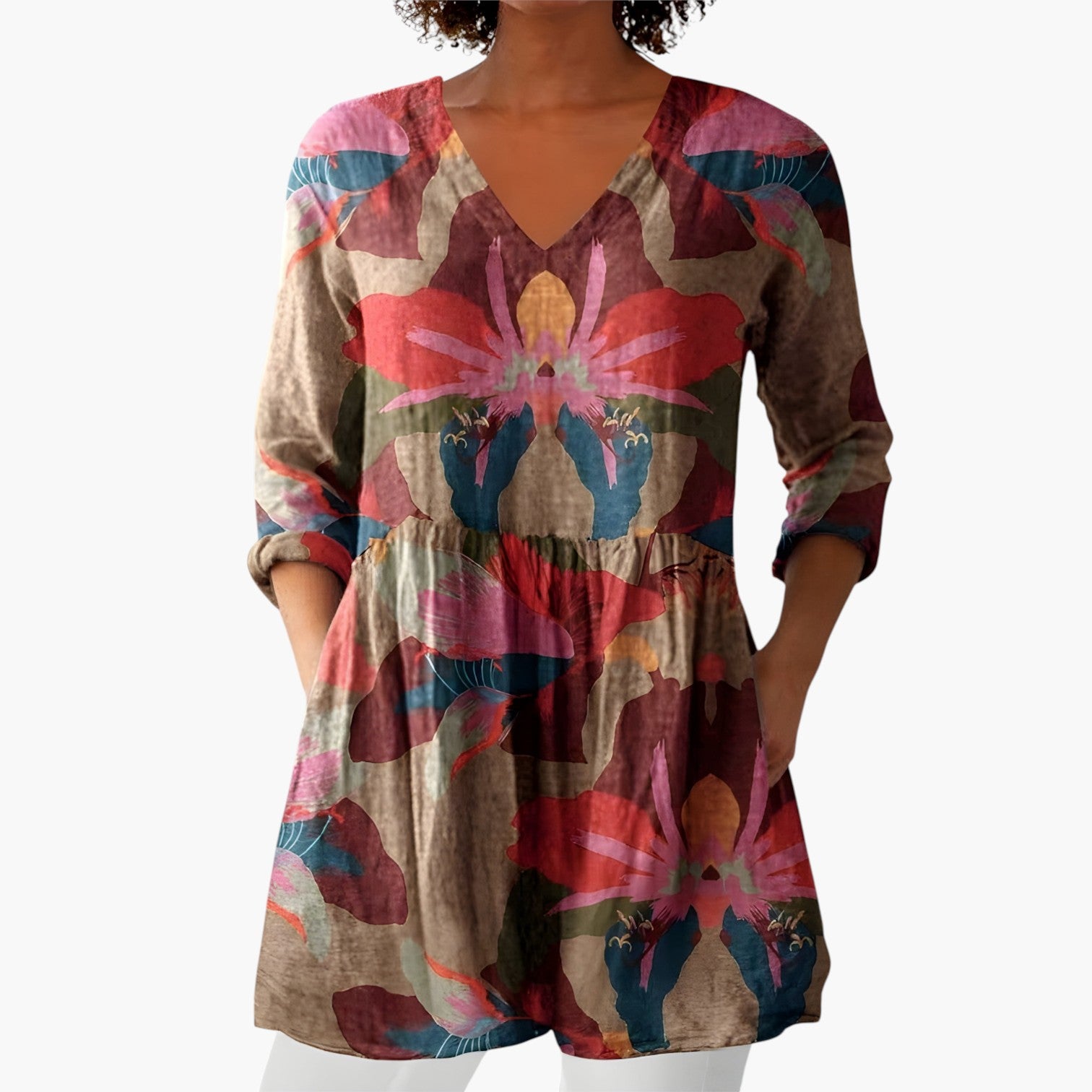 Cassidy | Long Blouse with V-Neck