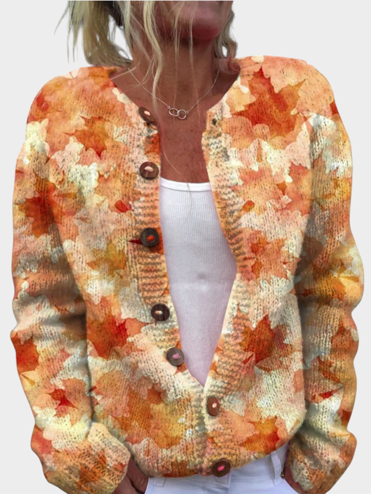 Maple | Print Buttoned Cardigan Sweater