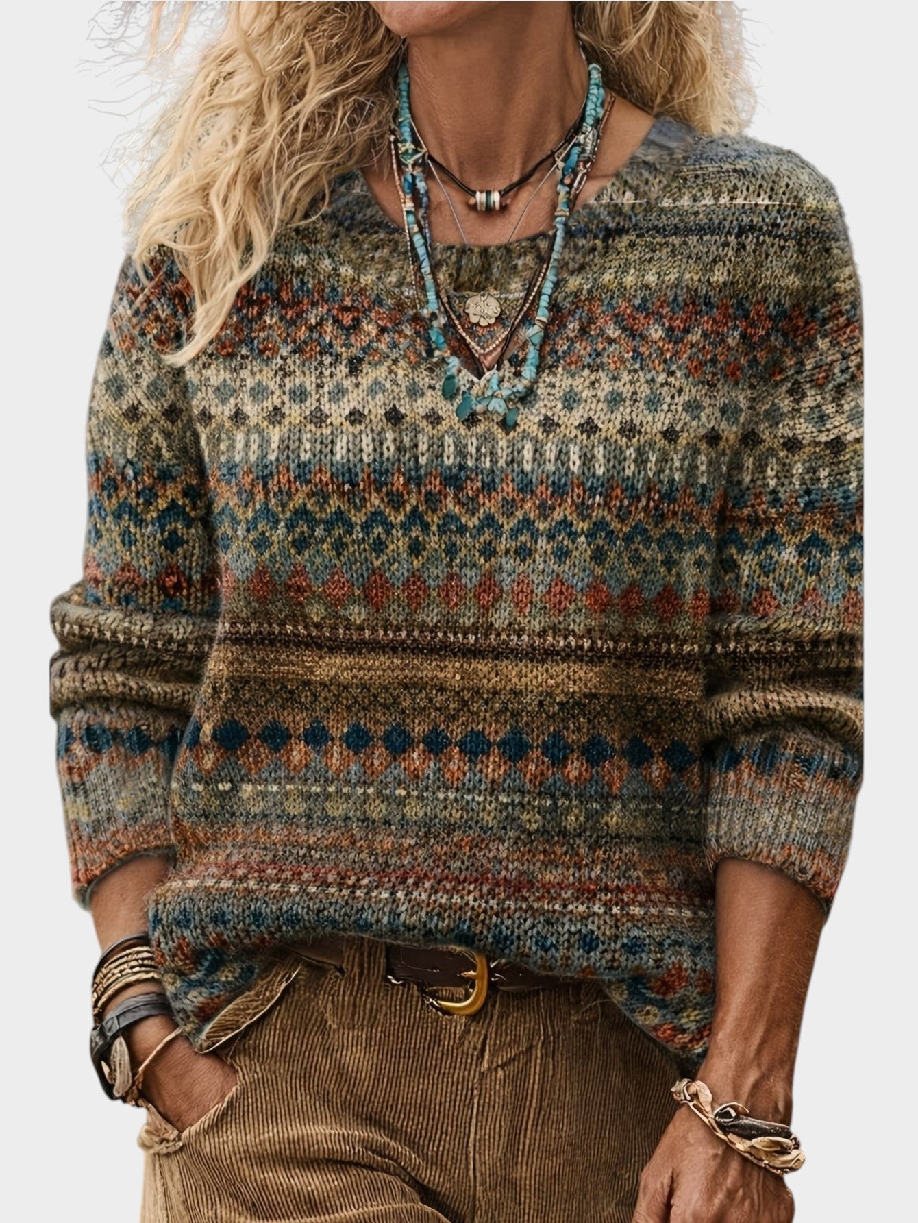 Ivy | All-Over Print Crew Neck Sweater