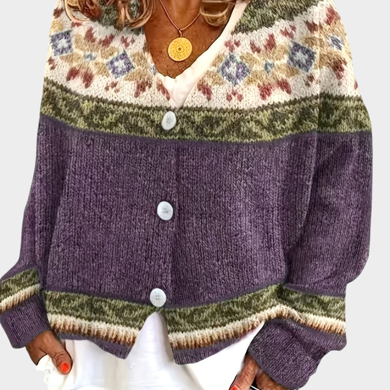 Poppy | Colourblock Button Cardigan