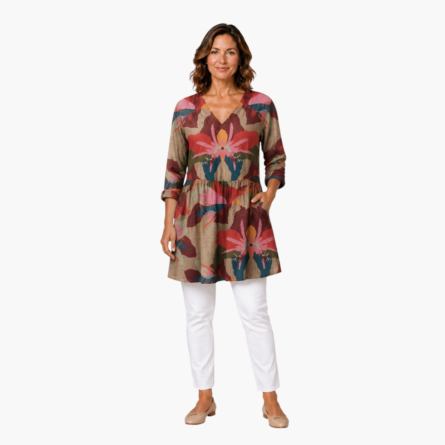 Cassidy | Long Blouse with V-Neck