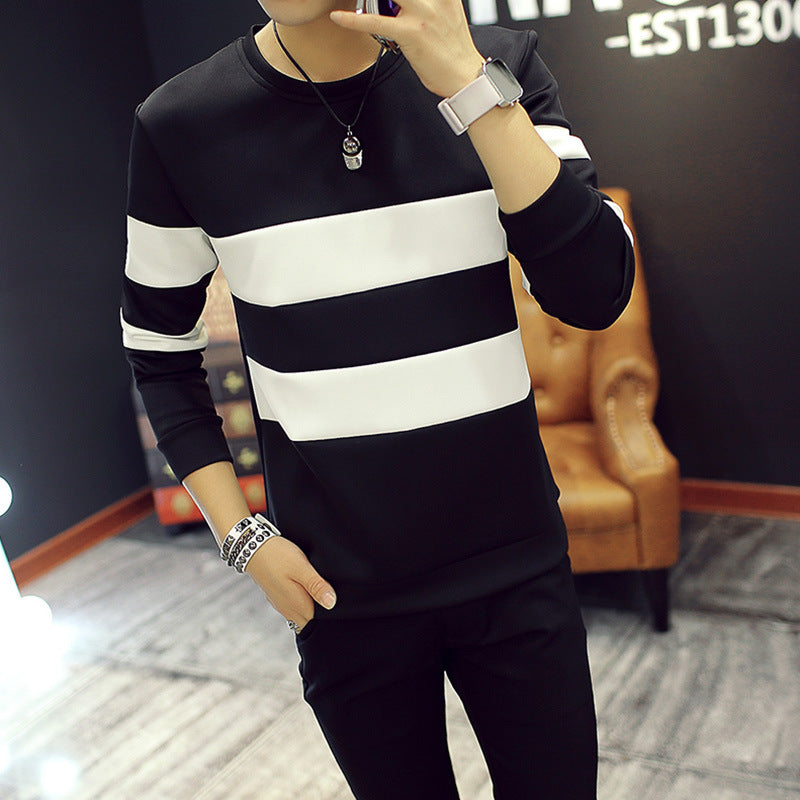 Striped color block sweatshirt