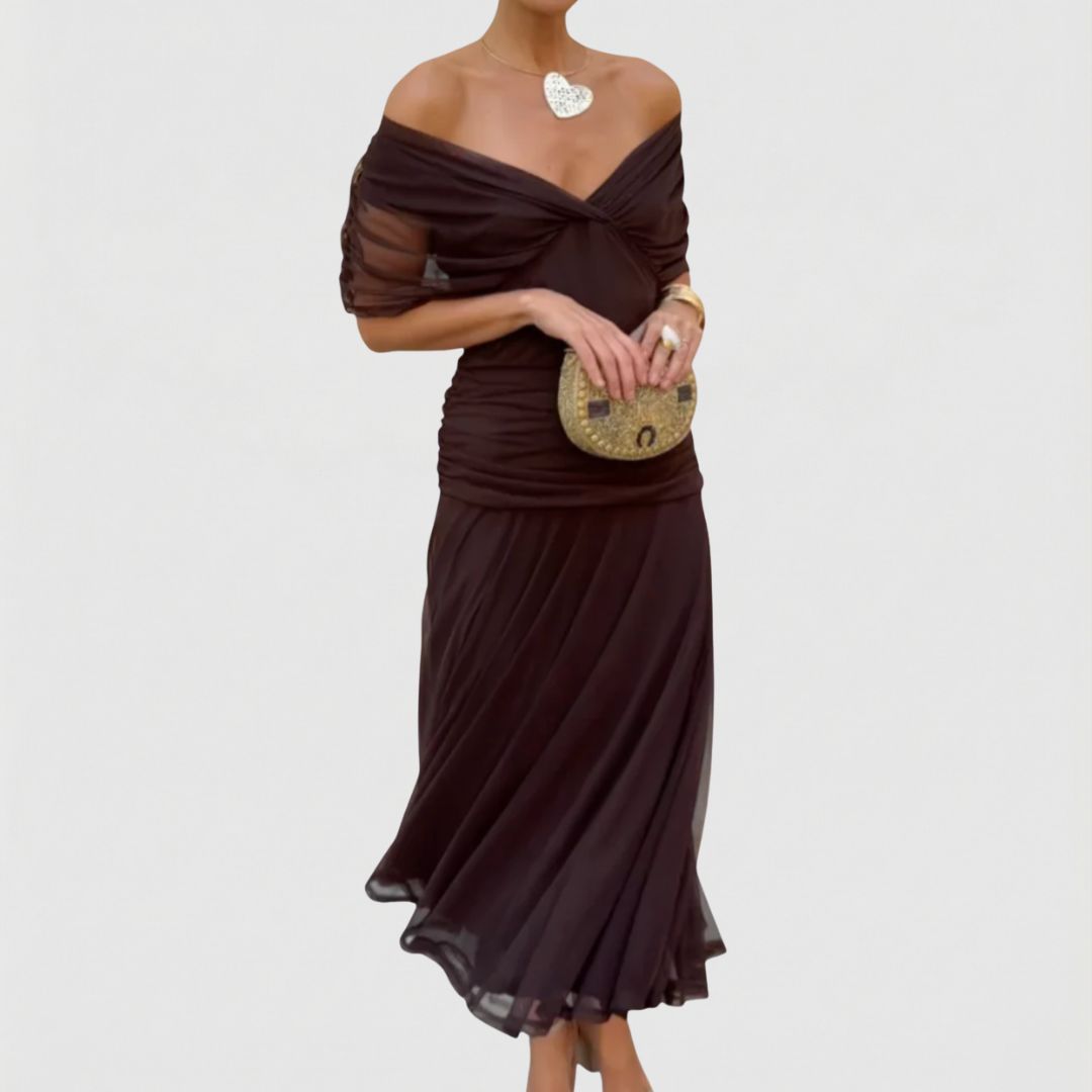 Reagan - Elegant Brown Dress