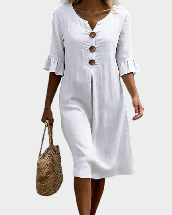 Naomi | Shift Dress with Puff Sleeves