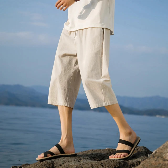 Summer Cotton Linen Short Pants