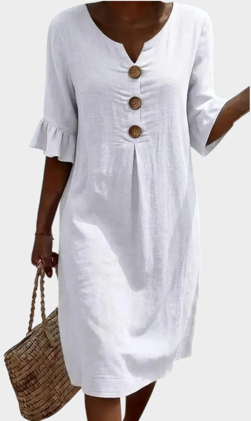 Naomi | Shift Dress with Puff Sleeves