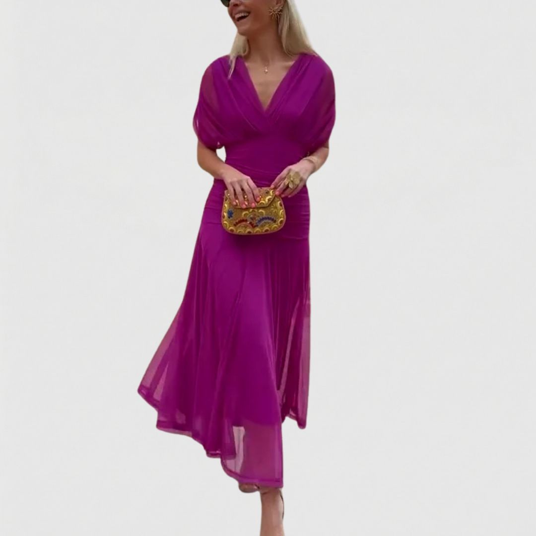 Fiona - Elegant Fuchsia Dress