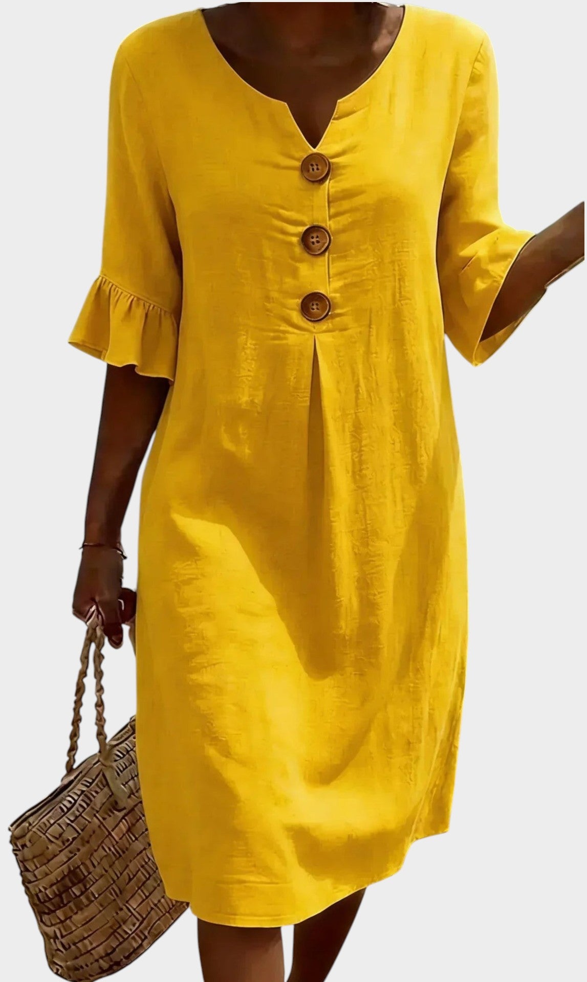 Naomi | Shift Dress with Puff Sleeves