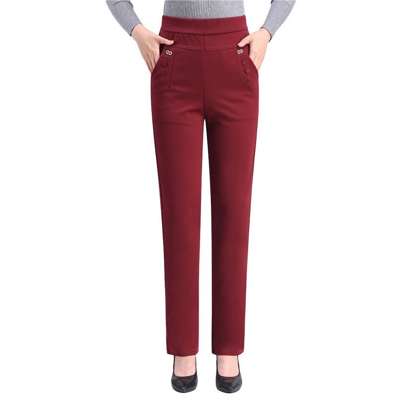 Middle-aged Women's Pants Loose High Waist Straight Casual