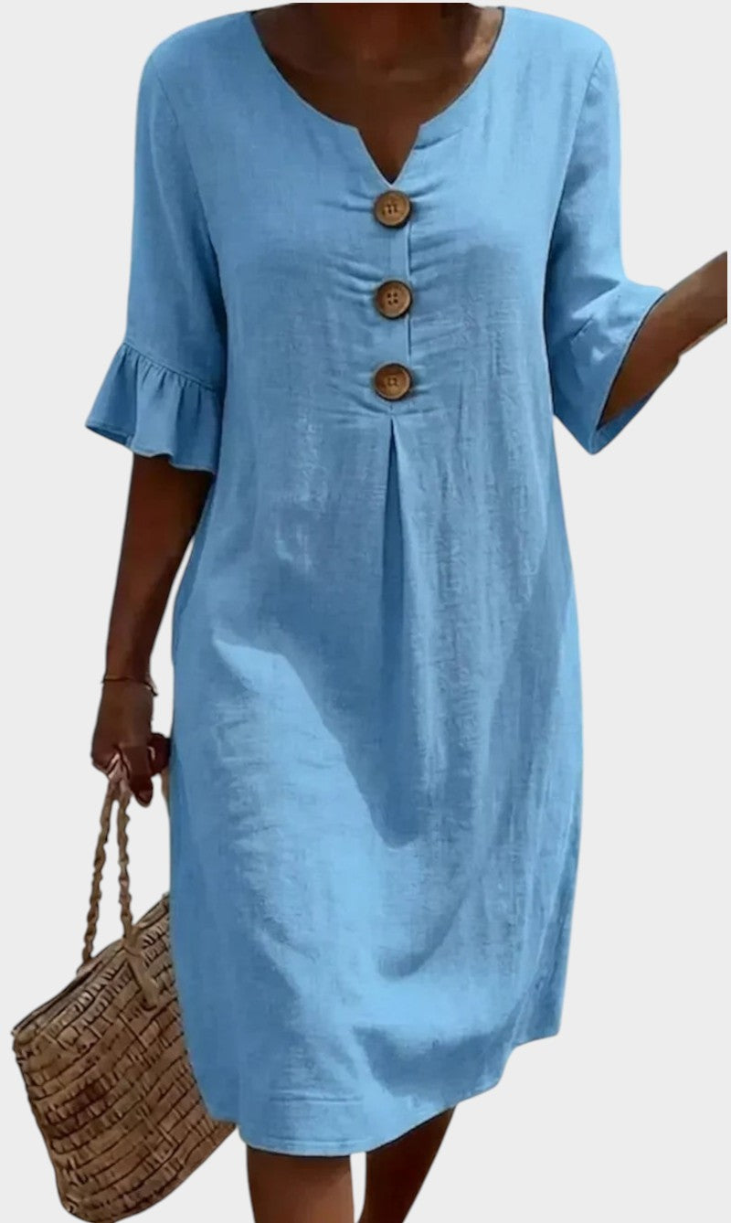 Naomi | Shift Dress with Puff Sleeves