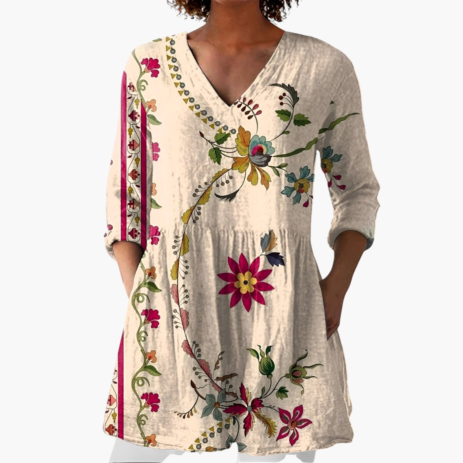 Lottie | Long Blouse with V-Neck