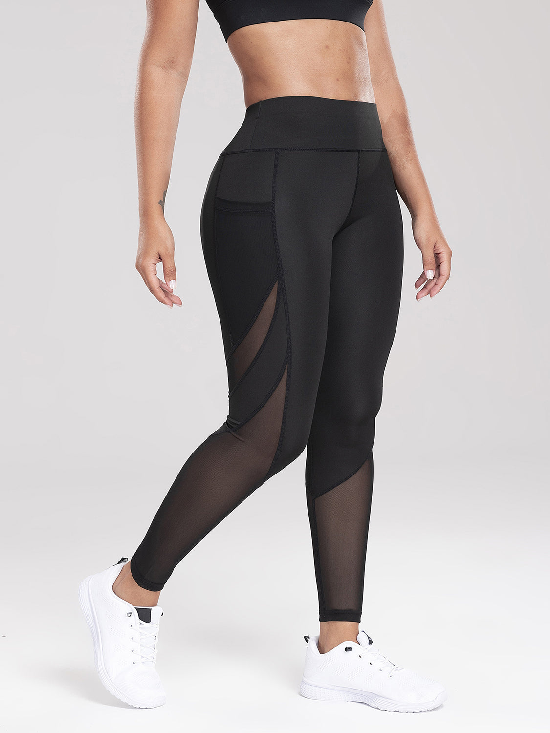 Aktive Leggings mit Taschen und hoher Taille