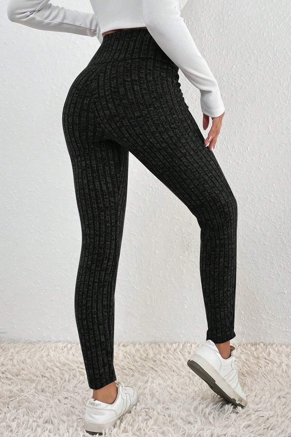 Leggings de cintura alta con canalé