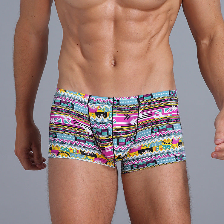 Boxers estampados de moda de seda de hielo