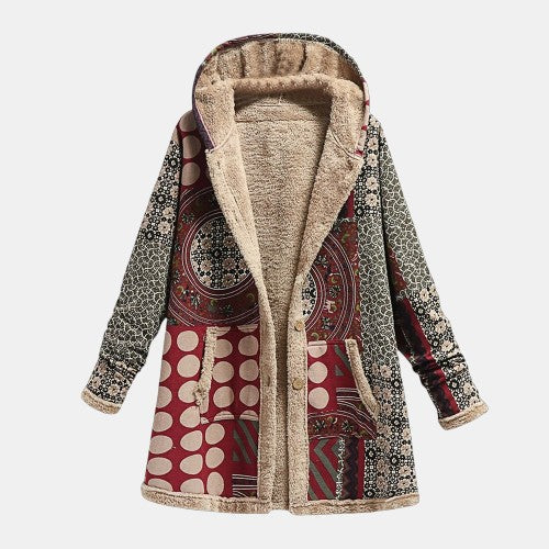 Scarlet™ | Burgundy Geometric Coat — Final Edit