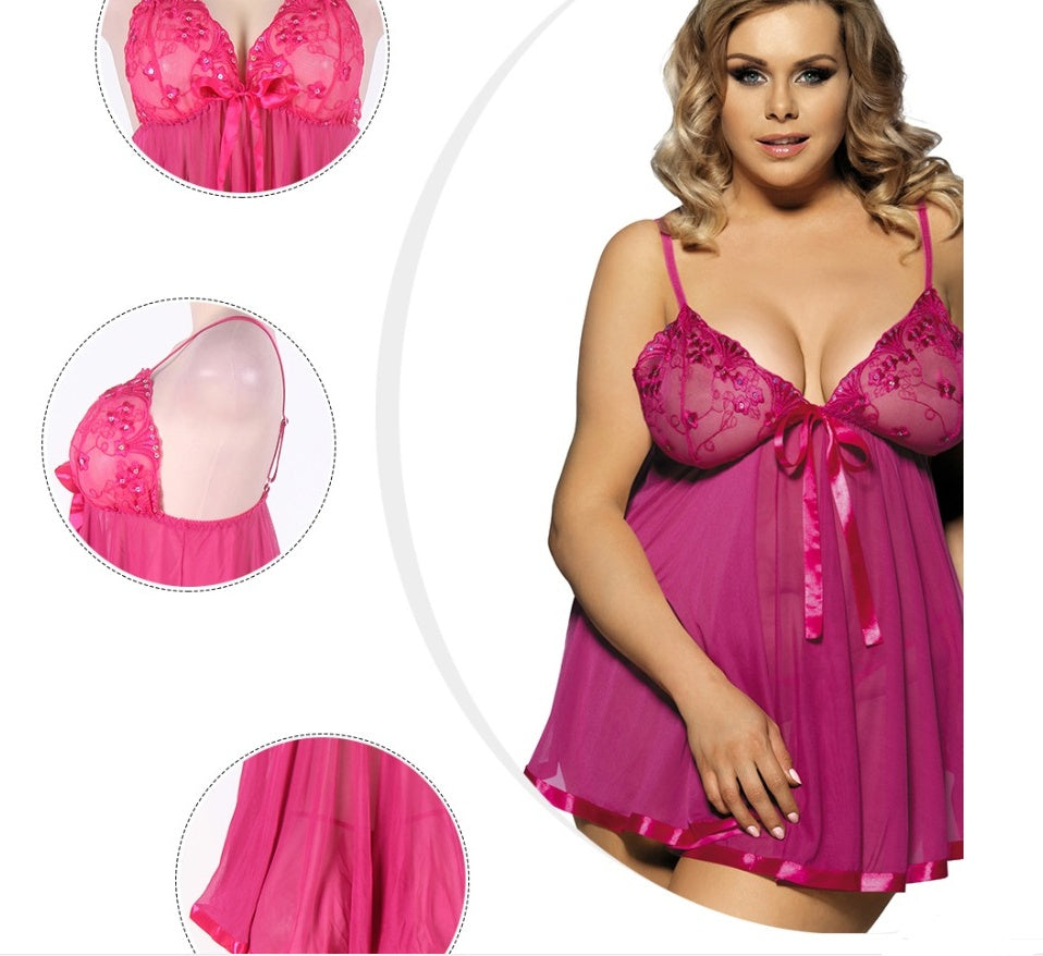 Frauen Sexy Dessous Big Code 6XL Nachtwäsche Schlafkleid