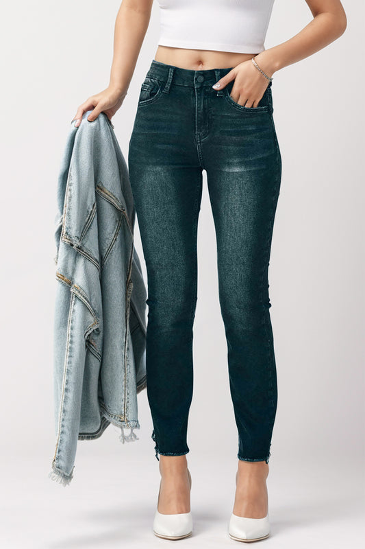 Skinny-Jeans mit mittelhohem Bund und Taschen