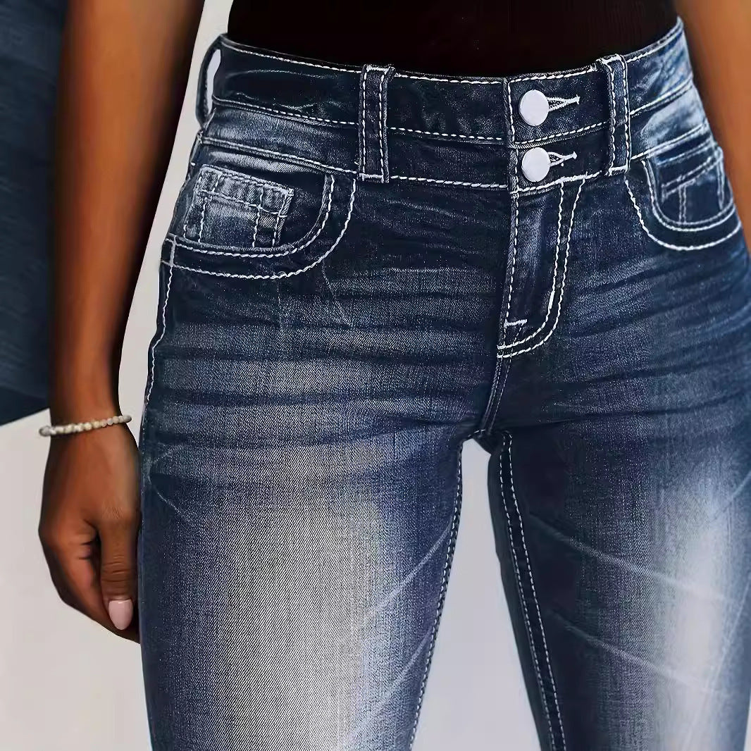 Women's Jeans High Waist Straight Slim Fit Slimming Versatile