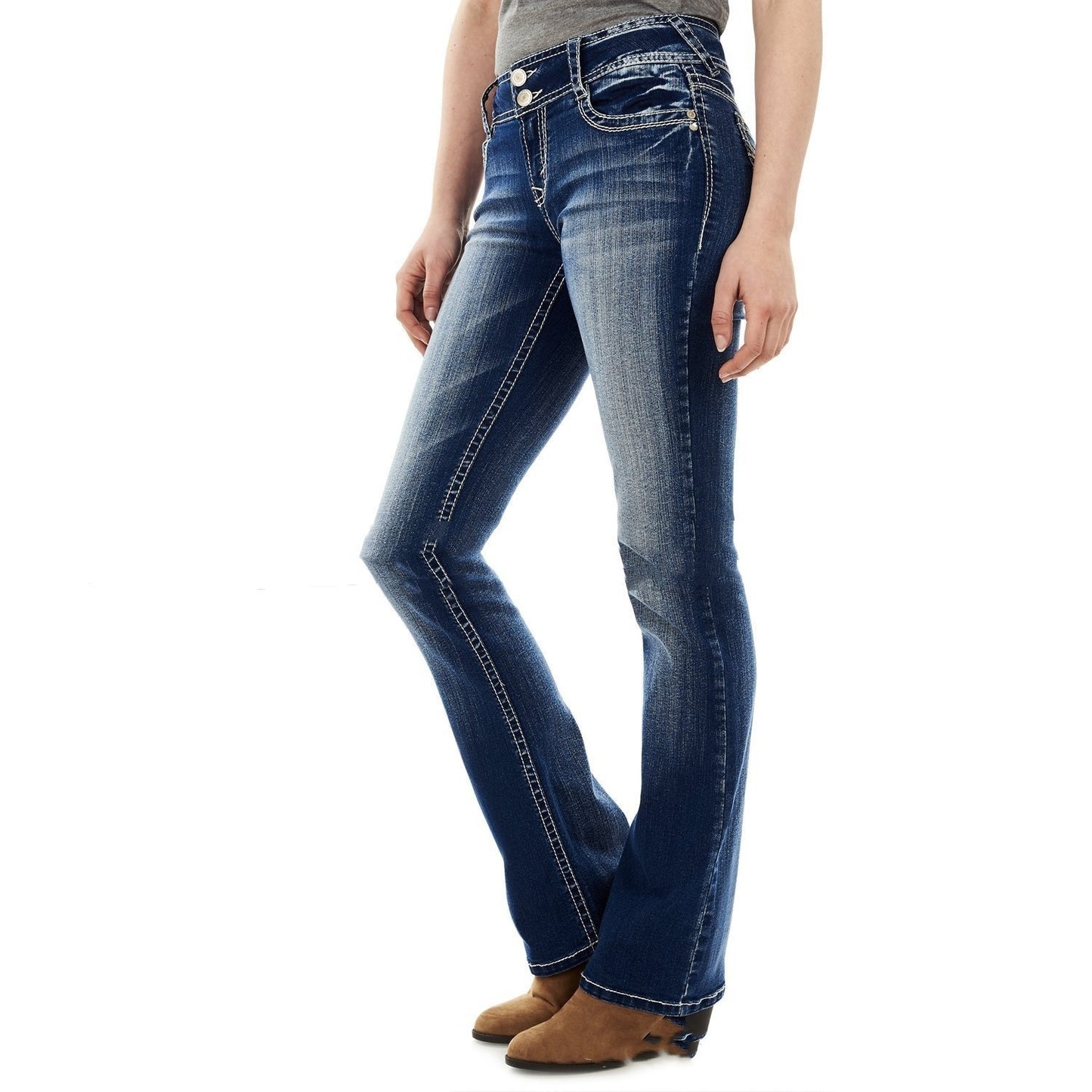 Women's Slim-fit Washed Embroidered Sweet Curve Jeans