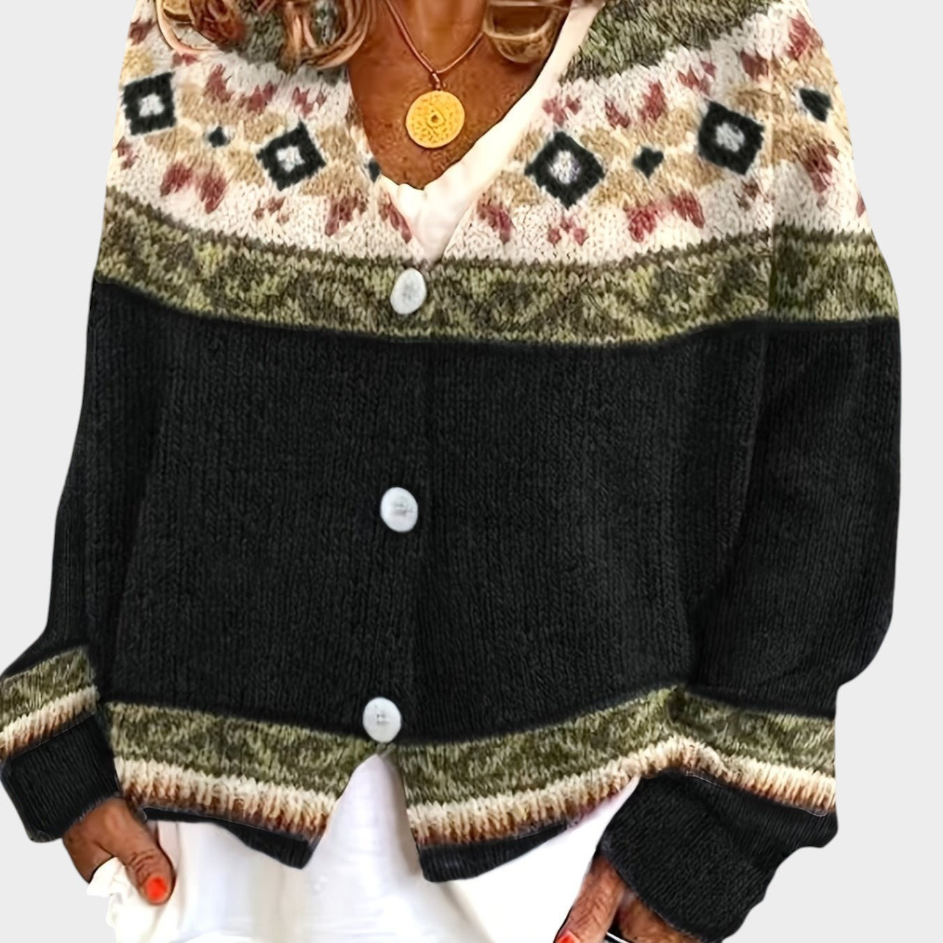 Poppy | Colourblock Button Cardigan