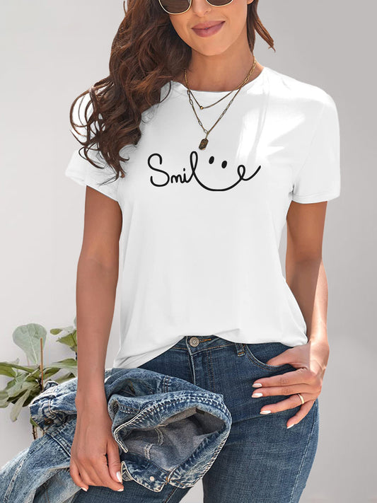 Camiseta de manga corta y cuello redondo SMILE