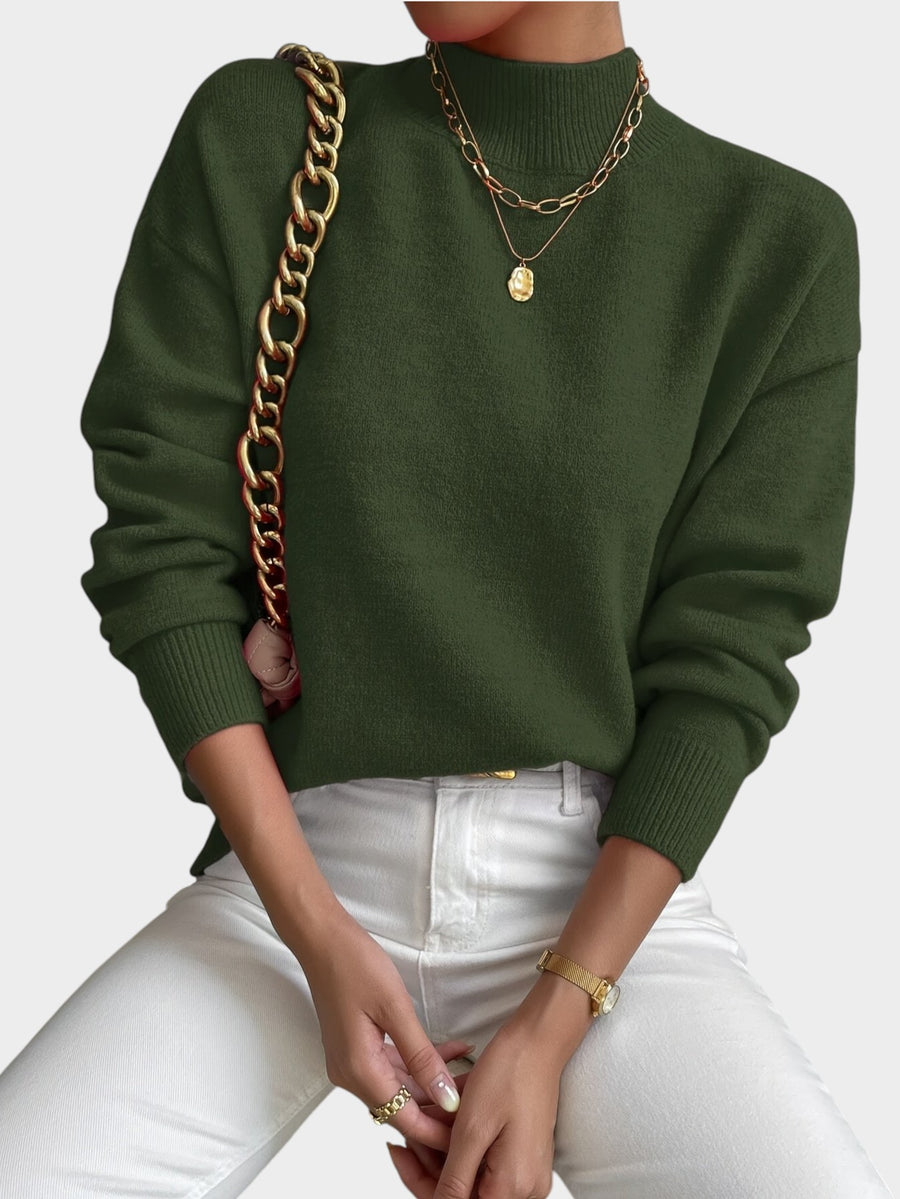 Rosalie | Mock Neck Drop-Shoulder Pullover