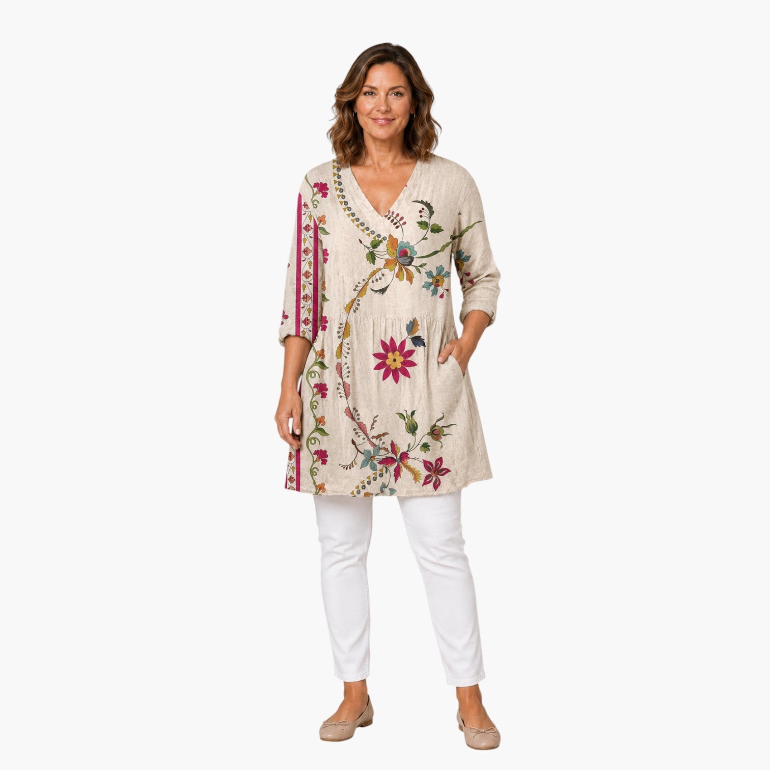 Lottie | Long Blouse with V-Neck