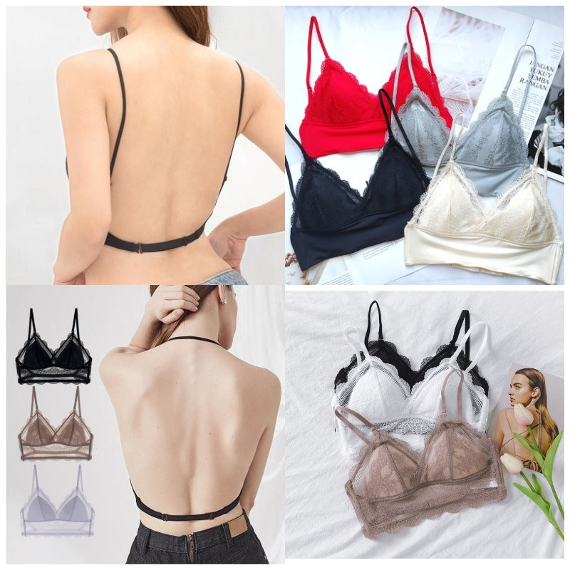 Triangular Soft Seamless Underwear Women Low Back Transparent Bras