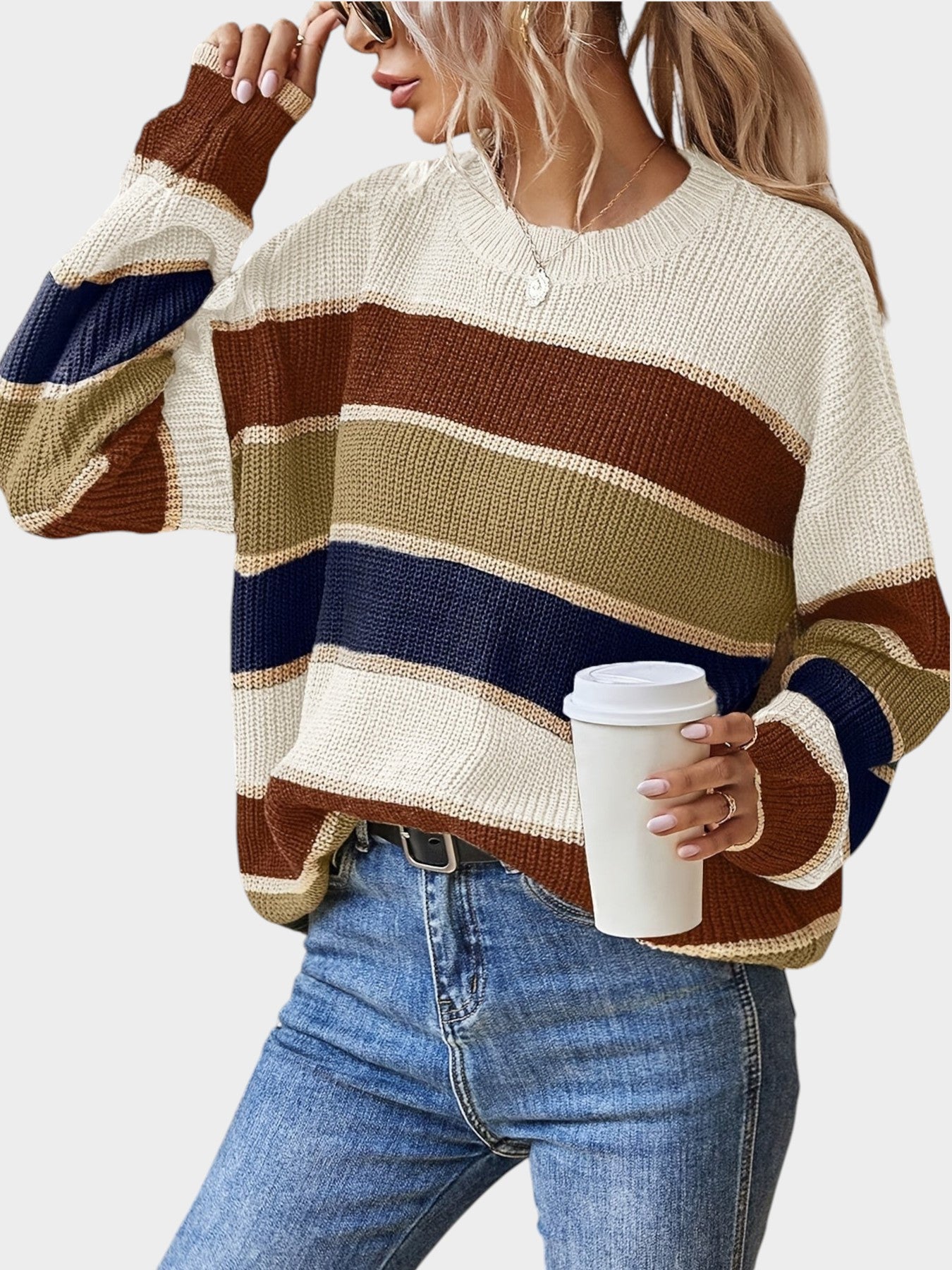 Hazel | Cosy Striped Autumn Sweater