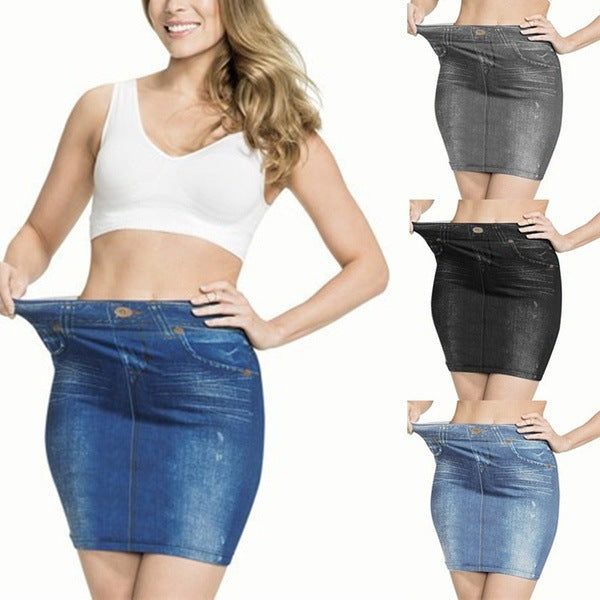 Pantalones de yoga sin costuras de talla grande con culotte de mezclilla sintética y corsé de bolsillo