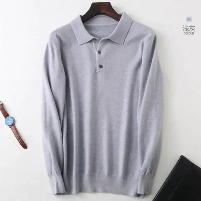 Suéter tipo polo de lujo para hombre