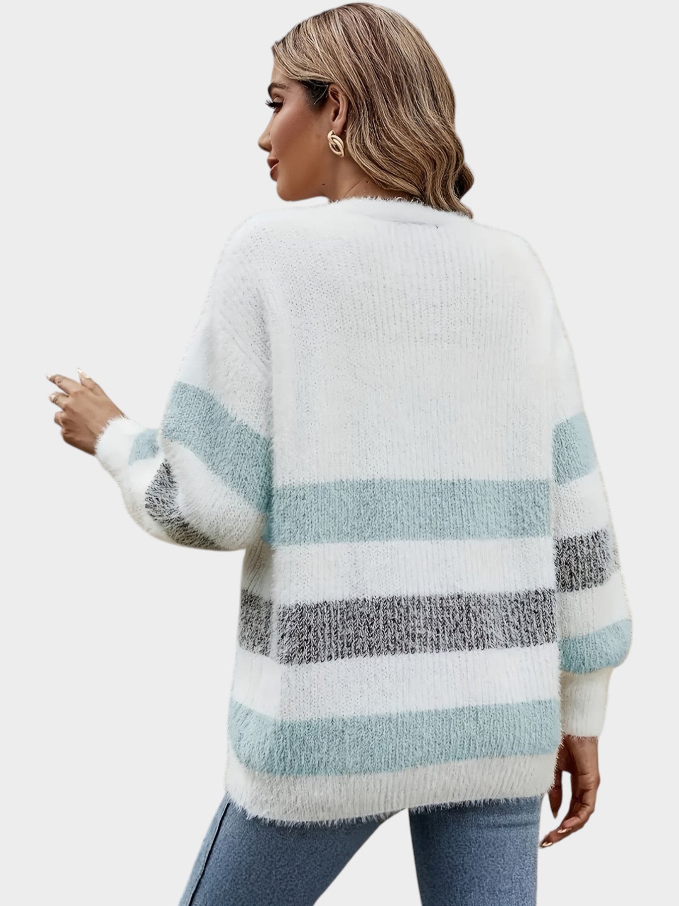 Camille | French-Style Striped Drop-Shoulder Cardigan