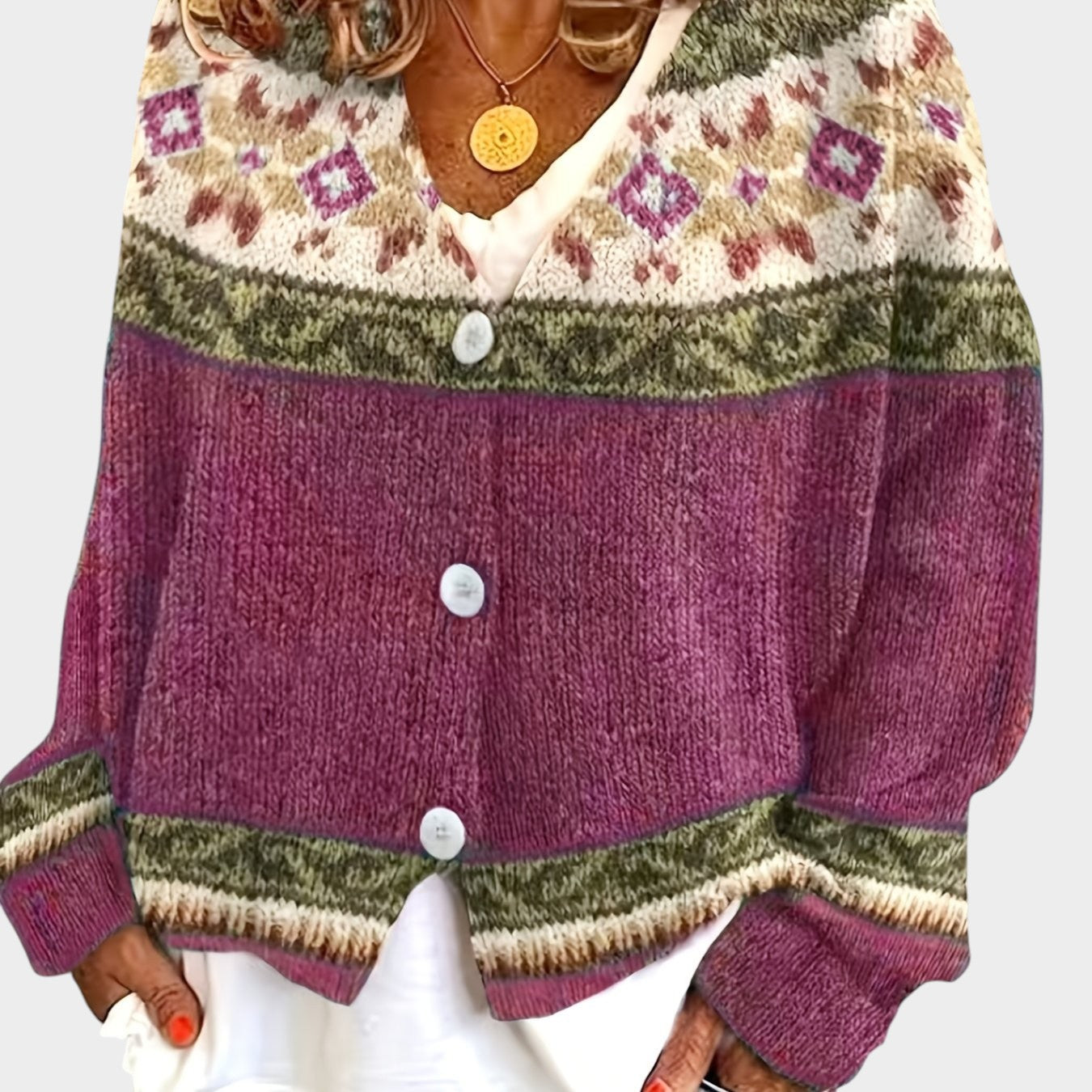 Poppy | Colourblock Button Cardigan