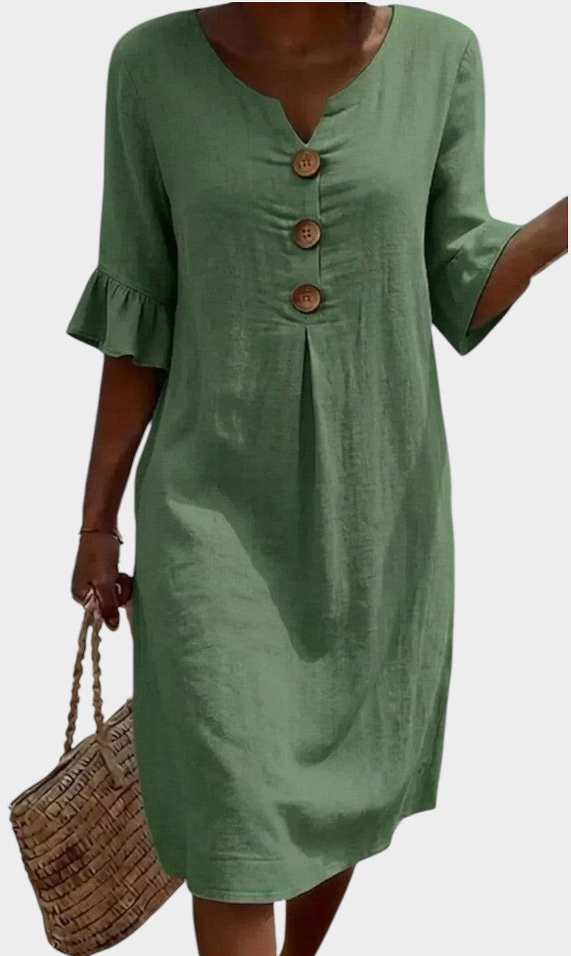 Naomi | Shift Dress with Puff Sleeves