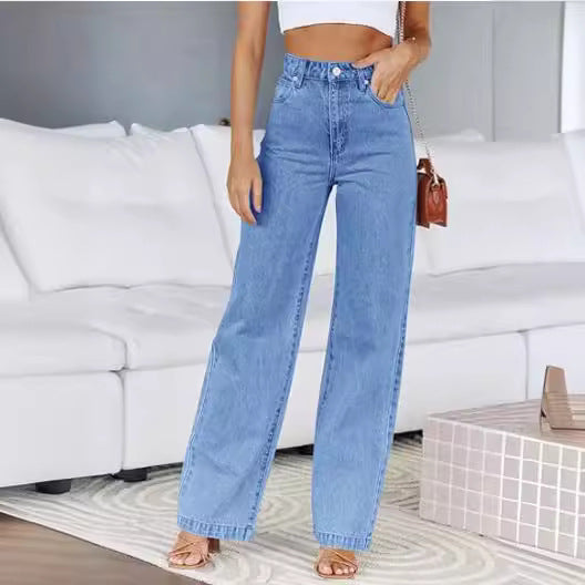 Mode frauen Jeans Lose Alle-passenden Gerade