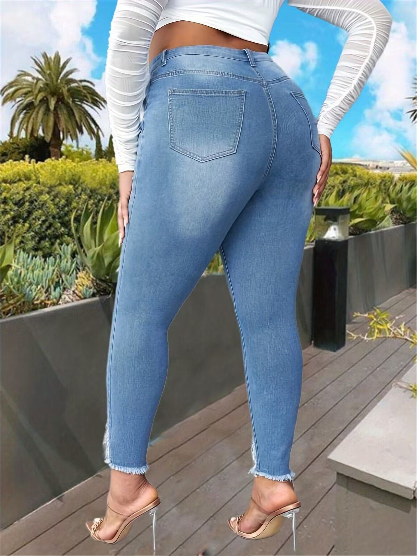 Zerrissene Jeans für Damen in Übergröße