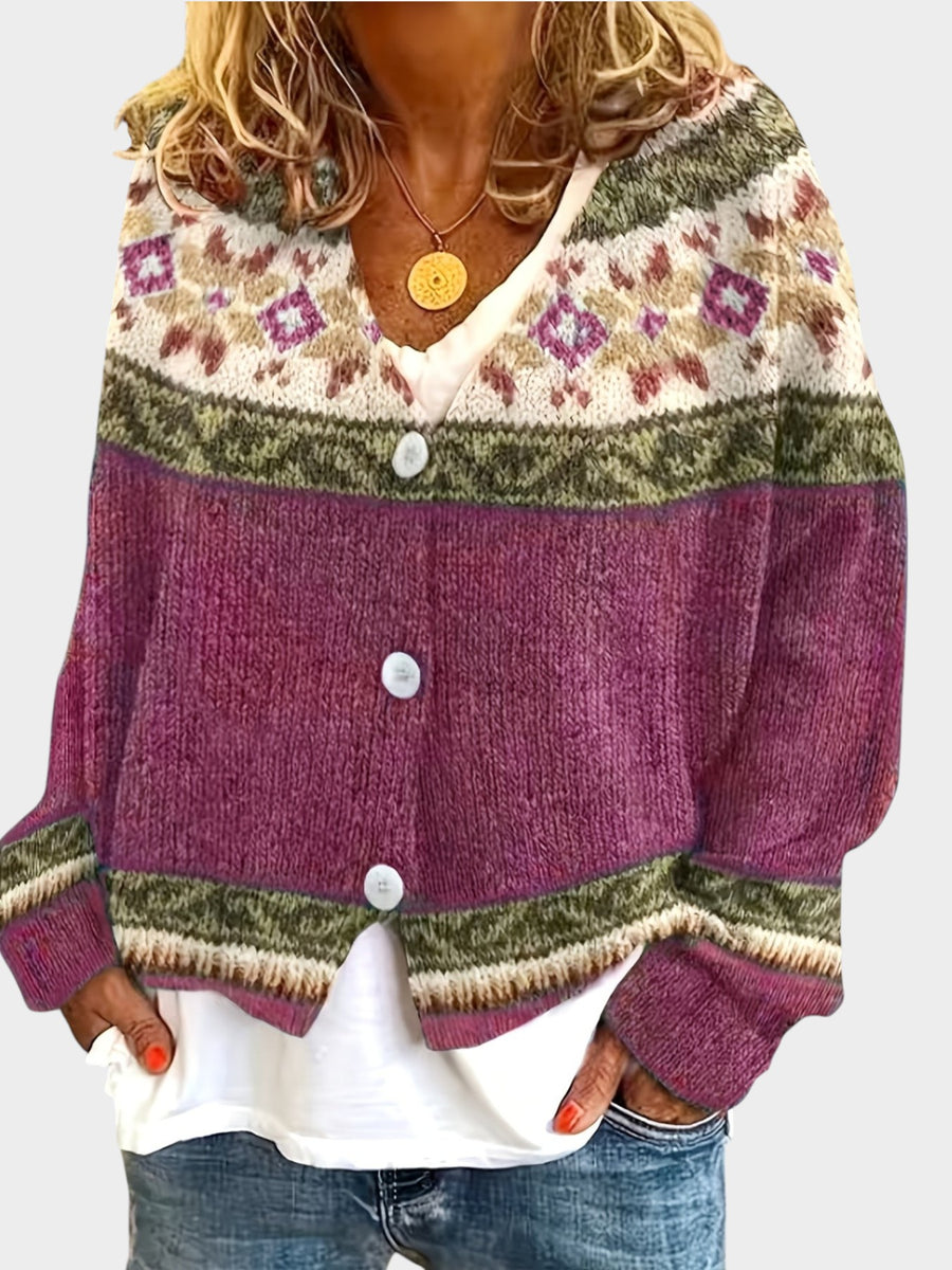 Poppy | Colourblock Button Cardigan