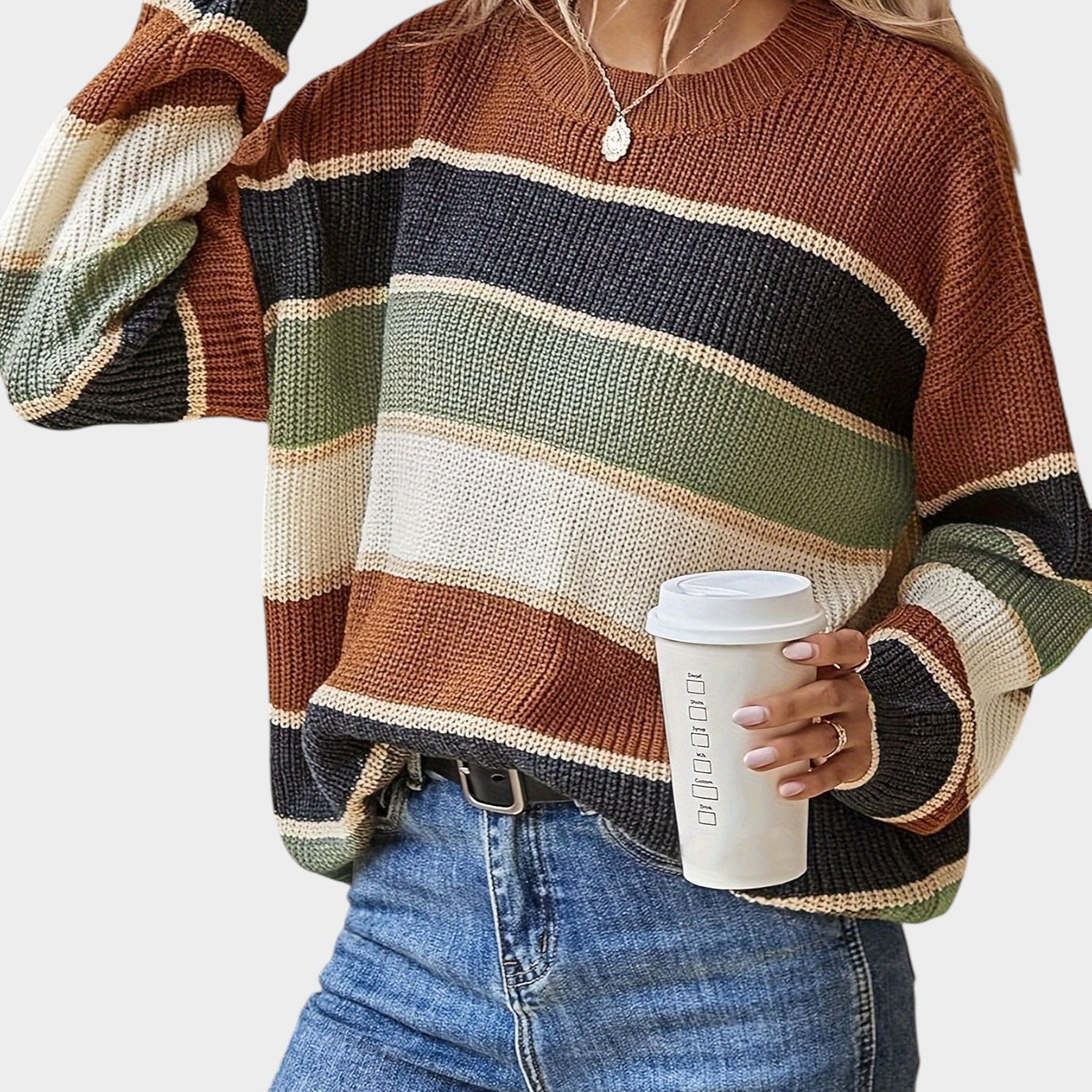 Hazel | Cosy Striped Autumn Sweater