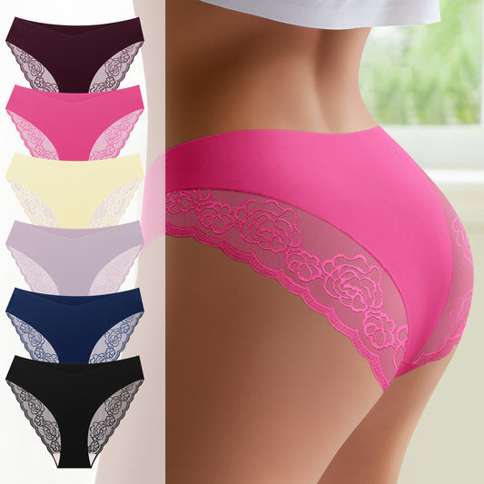 Women's Fashion Lace Solid Color No Trace Panties