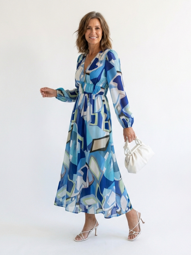 Althea - Long Sleeve Floral Maxi Dress