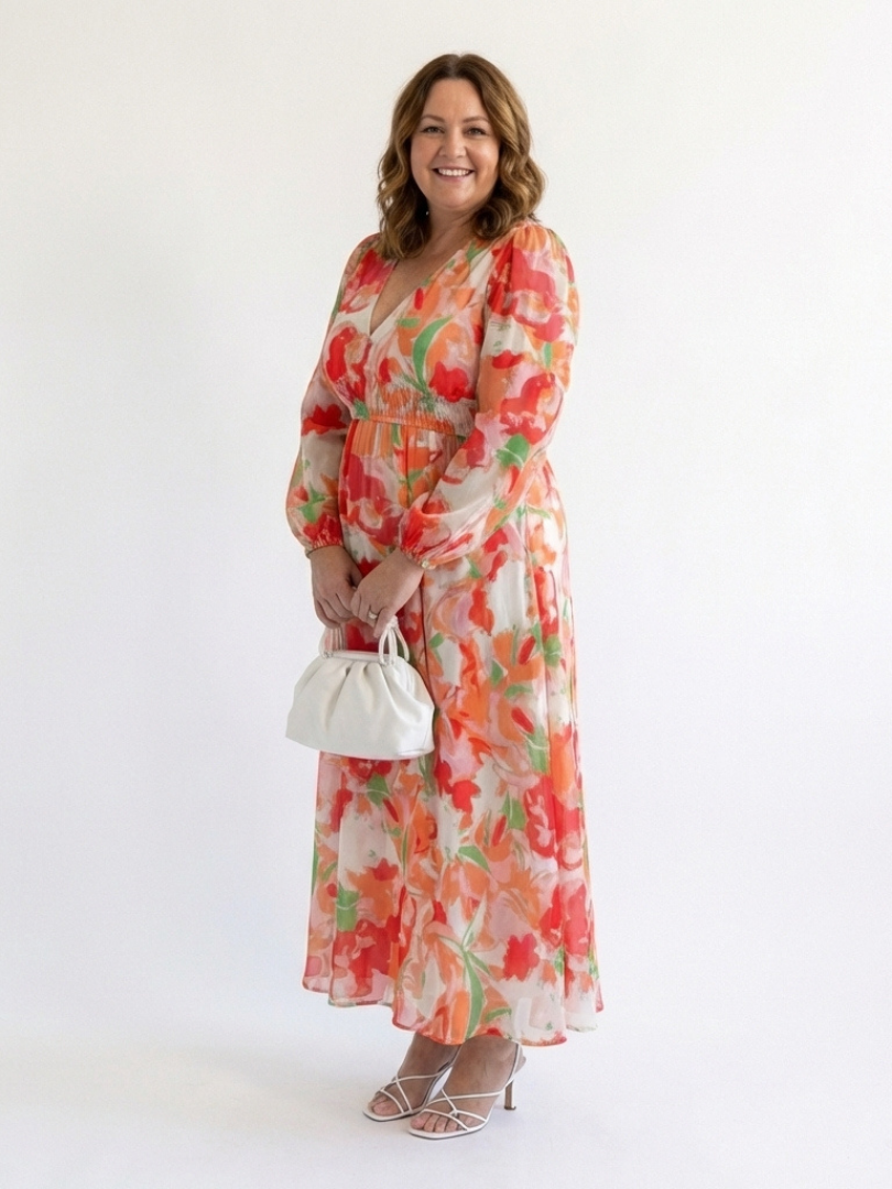 Althea - Long Sleeve Floral Maxi Dress