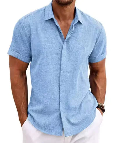 Urban Ease Lapel Short Sleeve Shirt