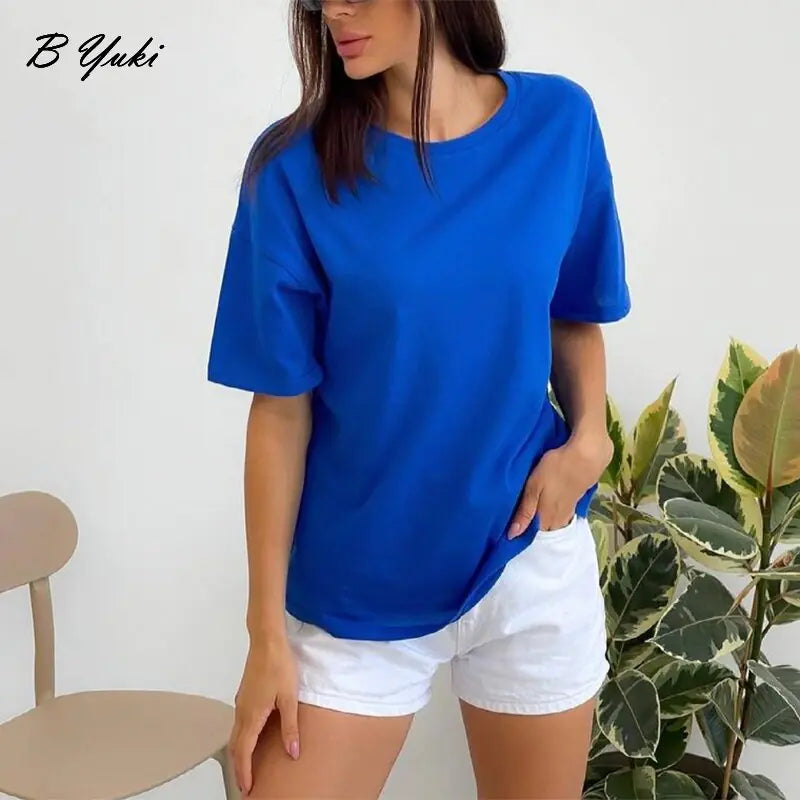 Weiches Basic-T-Shirt für Damen aus Baumwolle