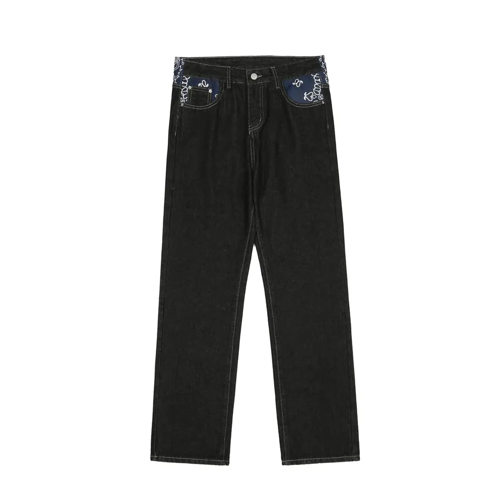 Schwarze Baggy-Jeans